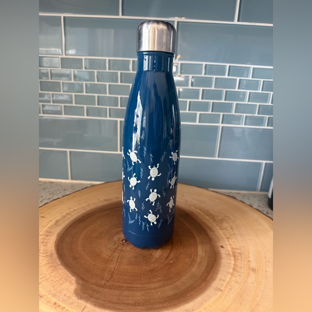 Insulated Navy Blue Turtle Stainless Steel Water Bottle